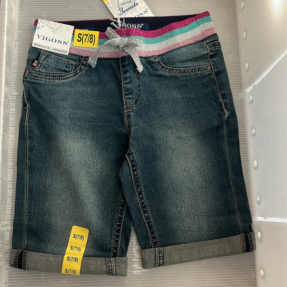NEW Vigoss Girl's Bermuda Stretch Jeans Shorts
